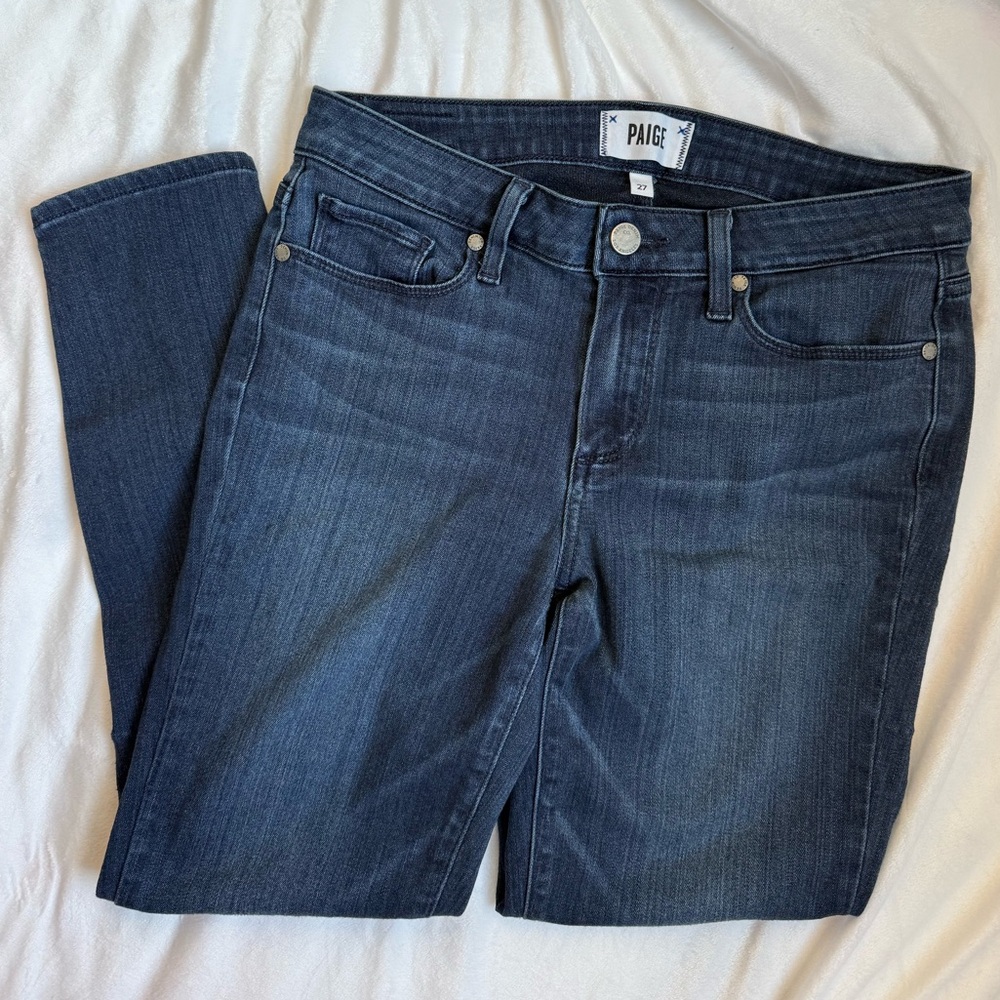 PAIGE Verdugo Crop Premium Skinny Jeans Medium Wash Size 27
